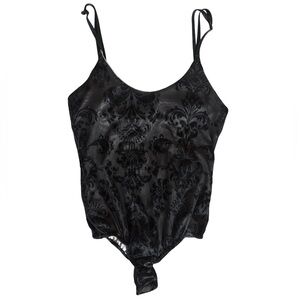 Missguided Black Velvet Bodysuit
